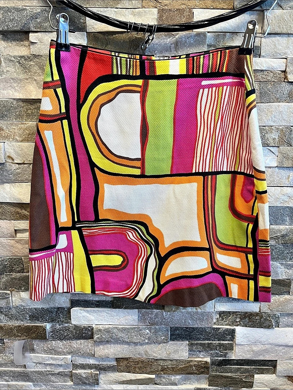 i.t.w.. Geometric Mini Skirt Multicolor Size 2 Like New